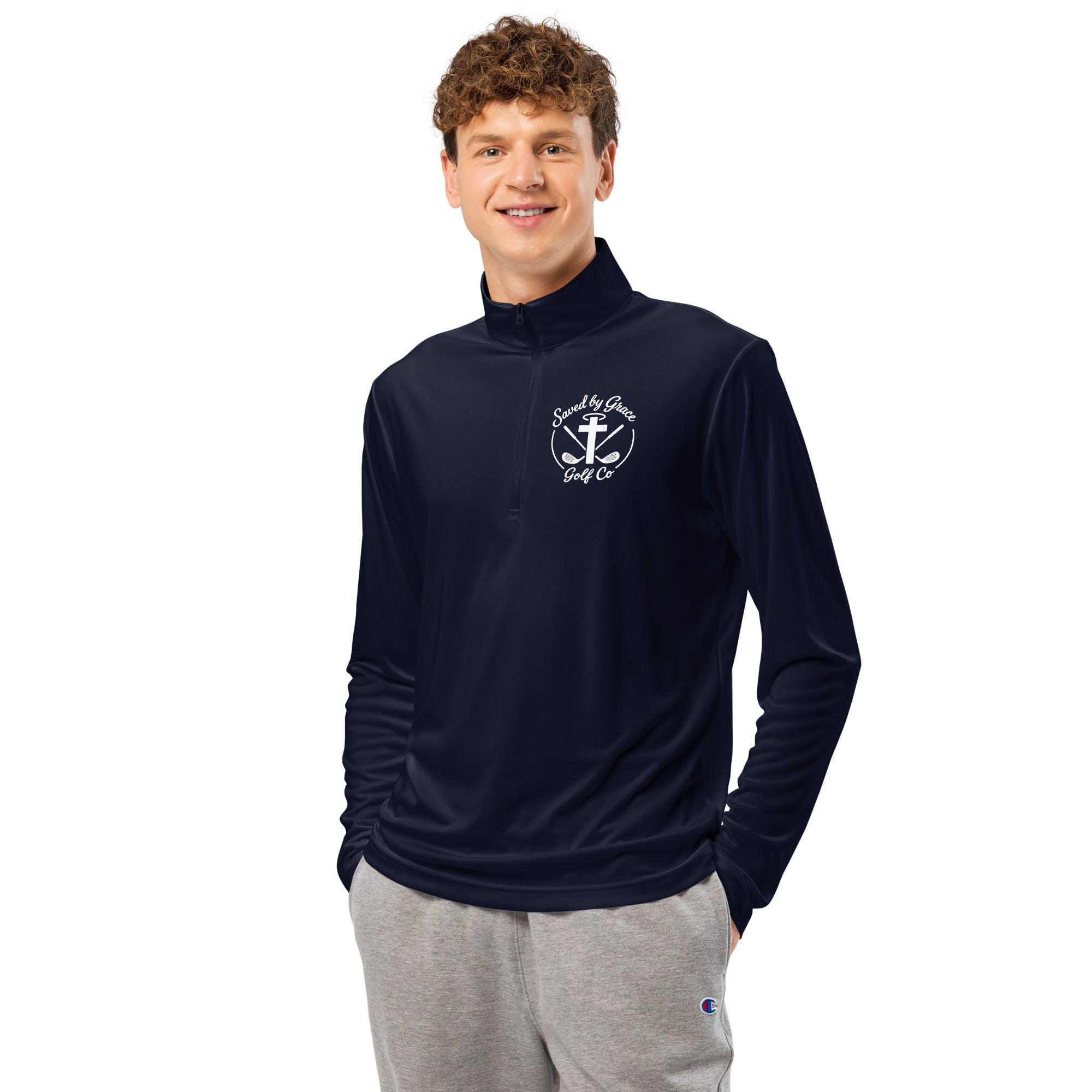 Faith-Based-1/4-zip-pullover-true-navy