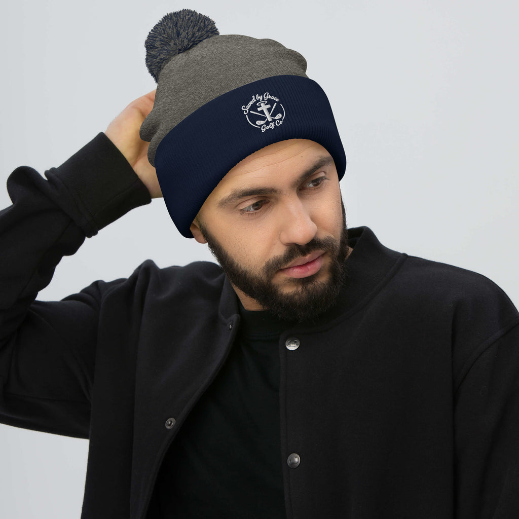 Faith-Based-Golf-beanie-navy-dark-heather-gray