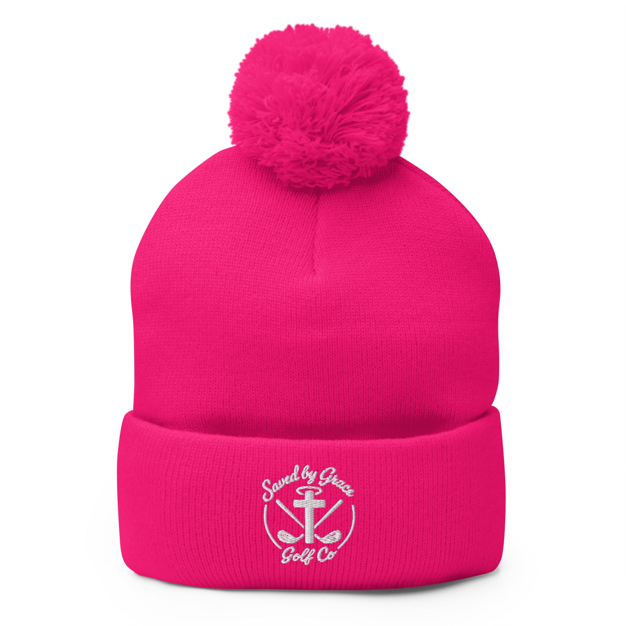 Faith-Based-Golf-beanie-neon-pink