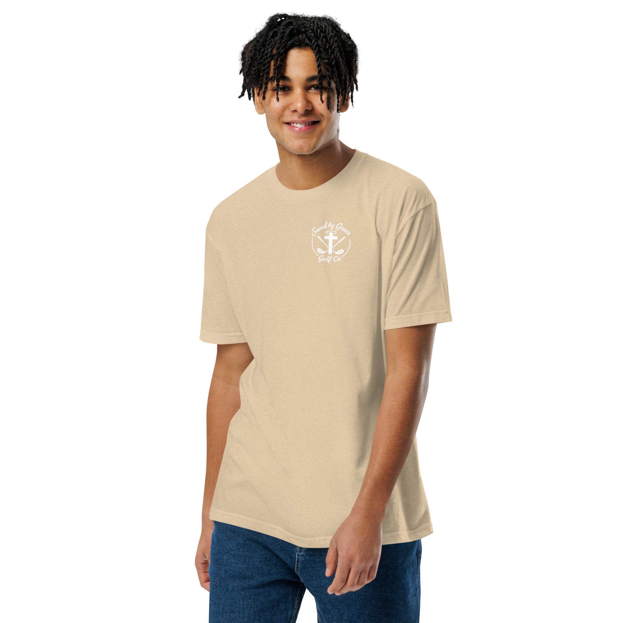 Faith-Based-Golf-tshirt-heather-tan