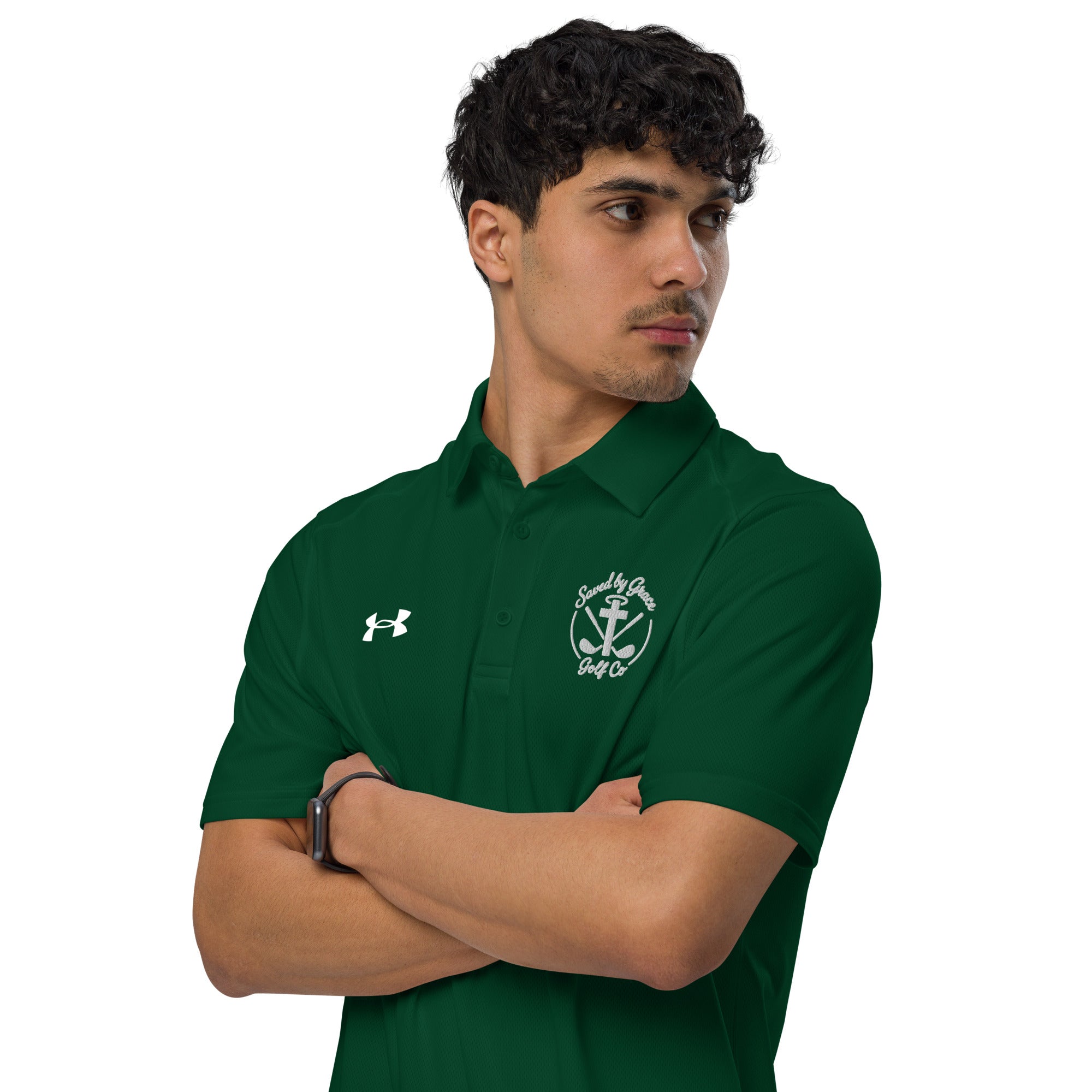 Faith-Based-underarmour-polo-forestgreen