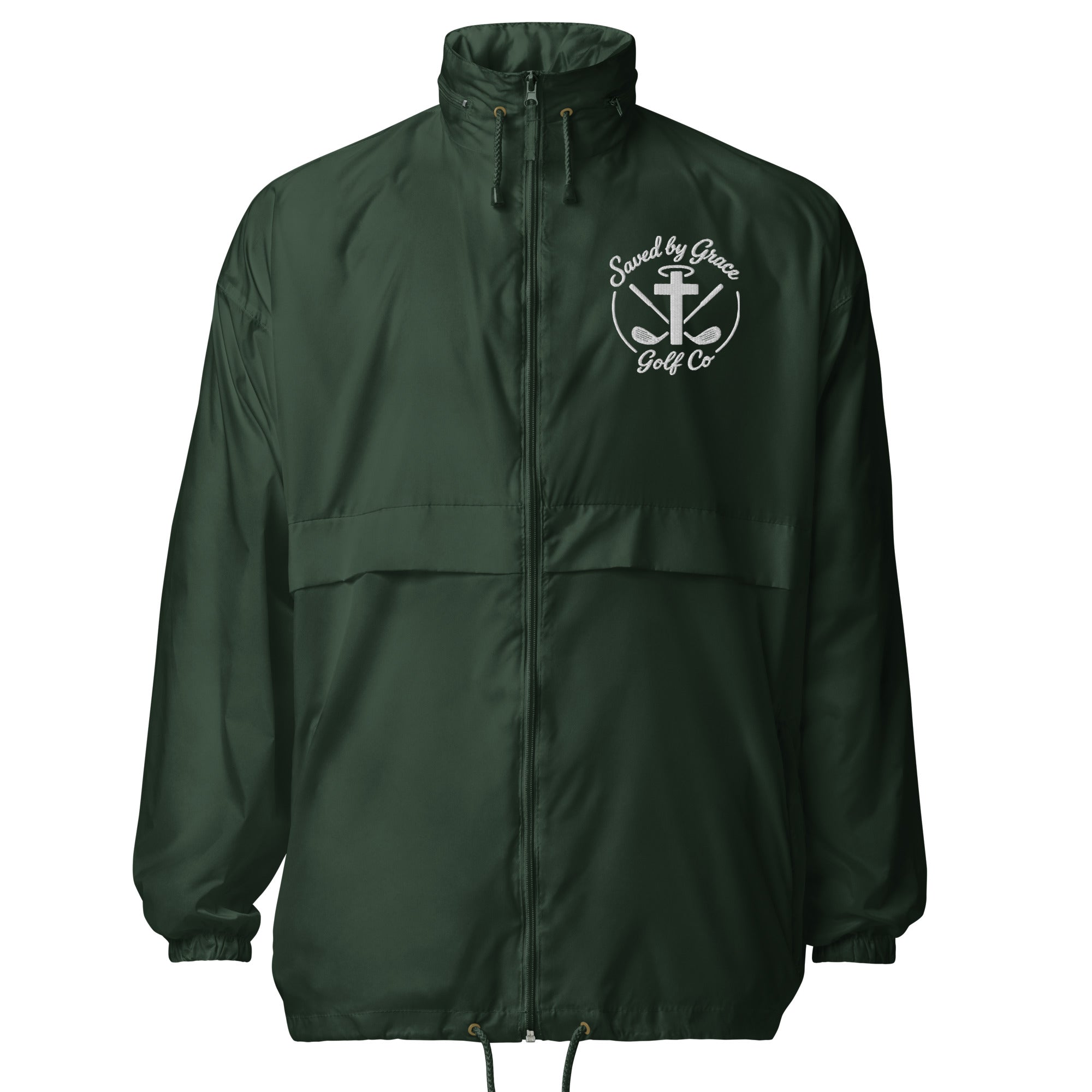 Faith-based-golf-windbreaker-forest-green